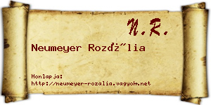 Neumeyer Rozália névjegykártya